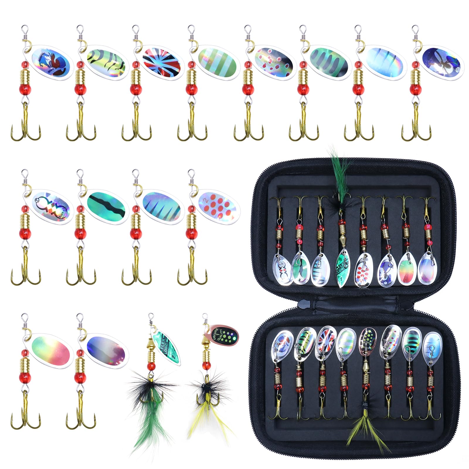 Lures organized in a portable storage kit