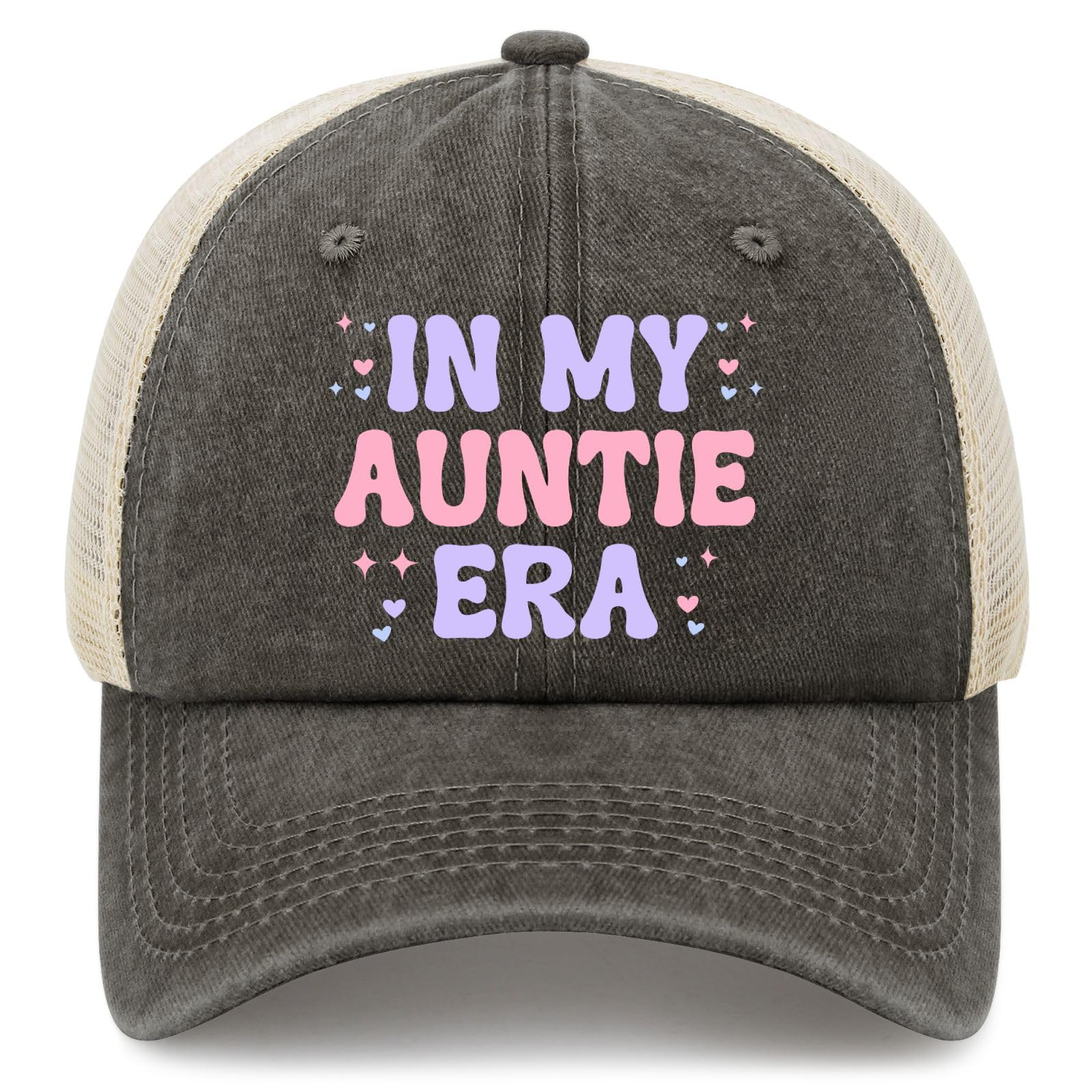 In My Auntie Era trucker hat front panel with bold text for casual style.
