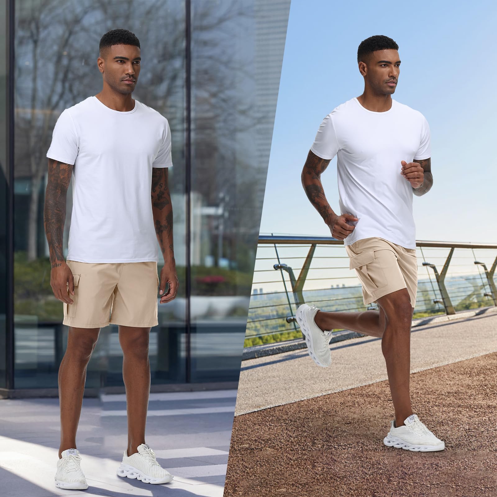 INNERBUT khaki-colored shorts ideal for summer adventures and everyday wear