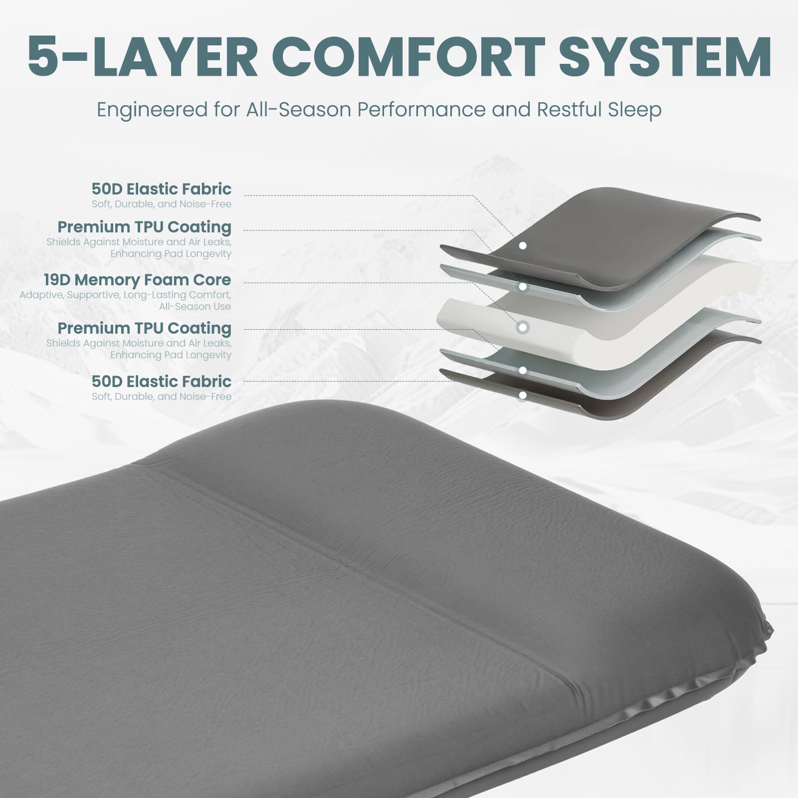 INNERWILD built-in 4.12 inch pillow provides neck support during sleep
