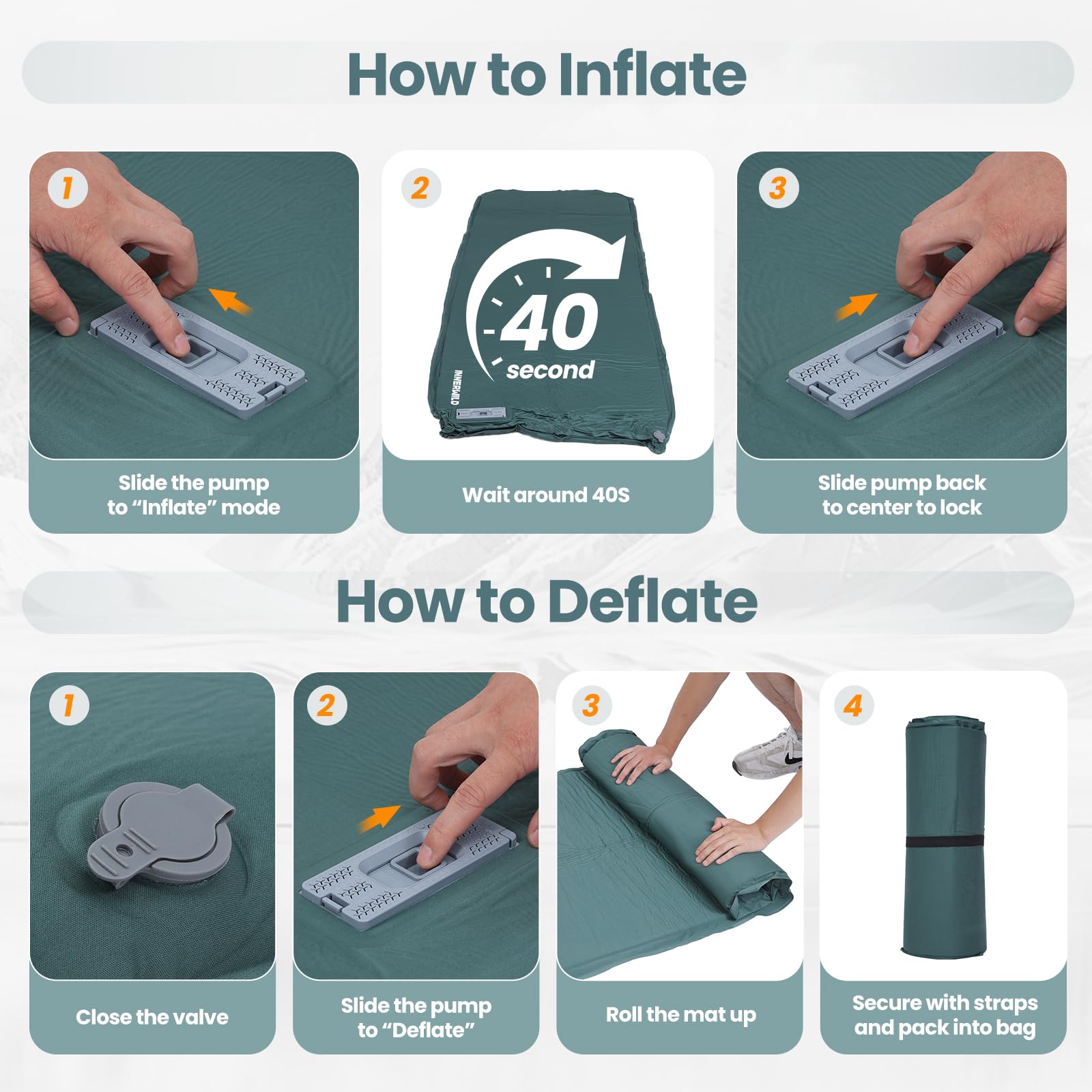 INNERWILD sleeping pad suitable for home guest rooms and travel setups.