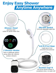 innhom portable camping shower LED display reveals water temperature for comfortable showers