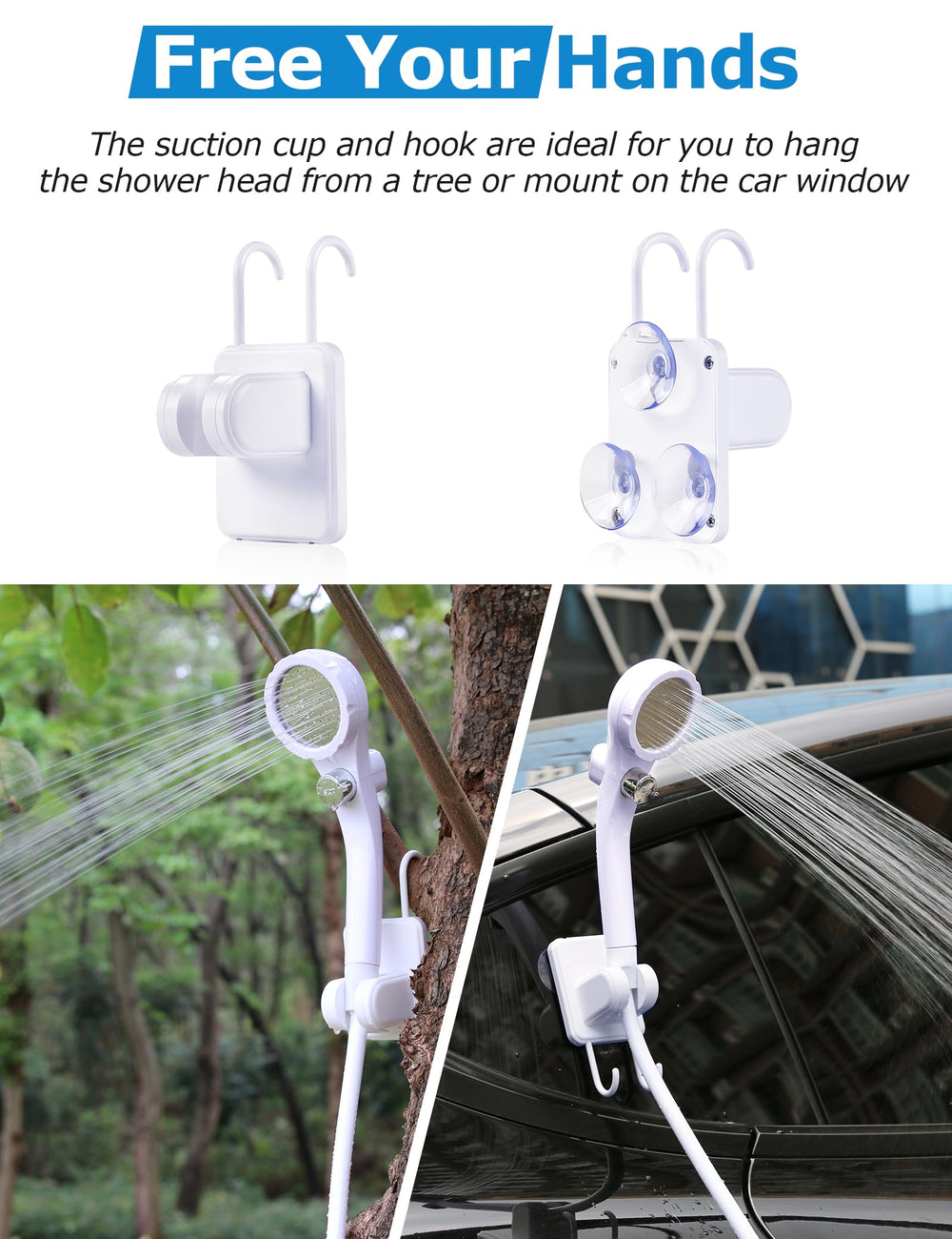 innhom portable camping shower mounting kit enables hands-free setup anywhere