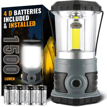 innofox LED camping lantern top view with handle for easy carrying during camping.