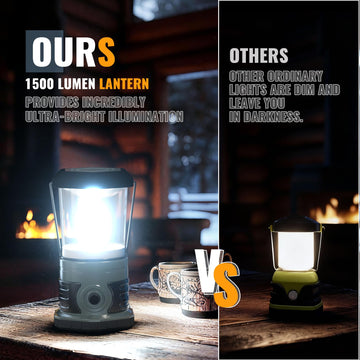 innofox LED lantern with top handle and bottom hook for versatile hanging.