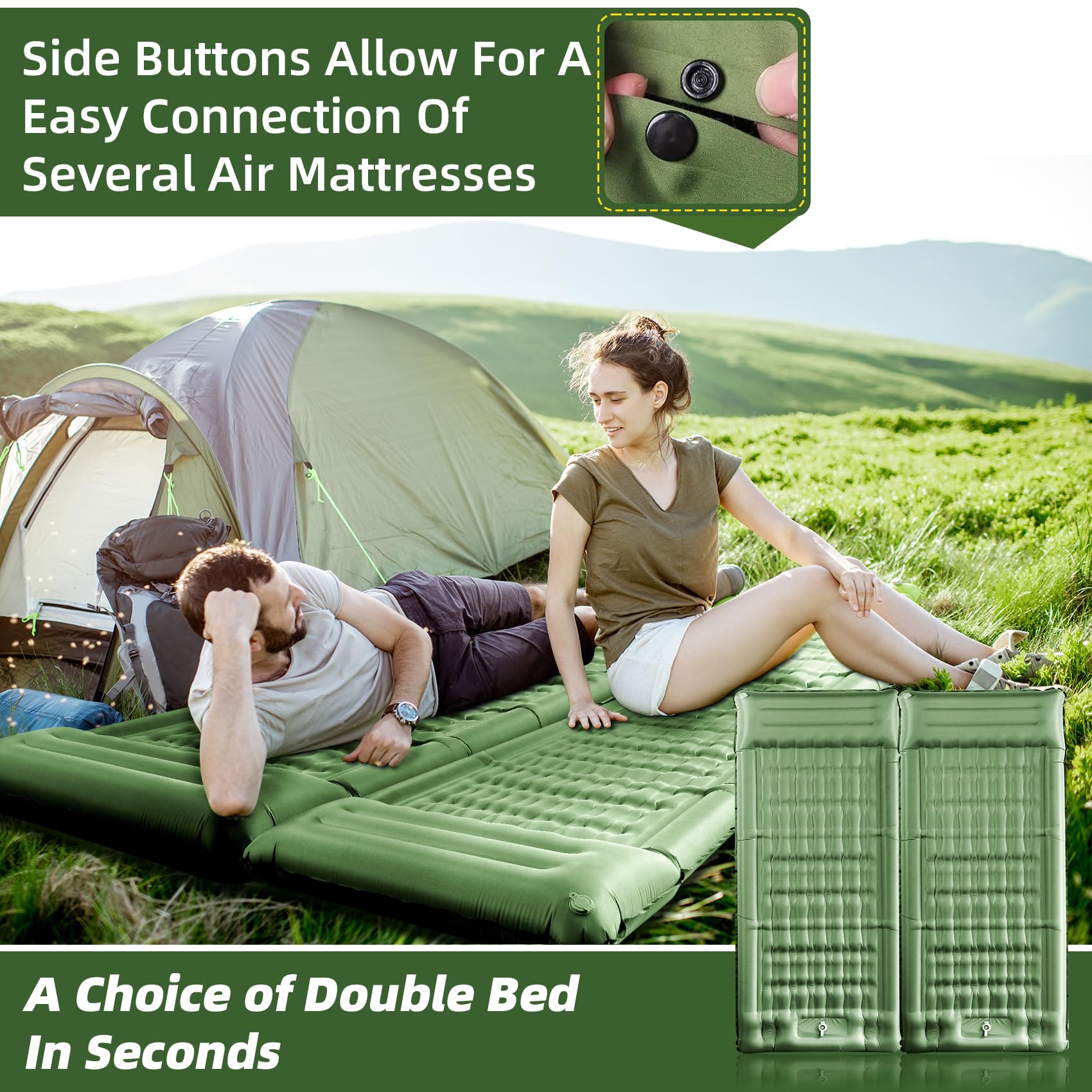 InnoMast sleeping pad durable 75D Poly Pongee and TPU for rugged use.