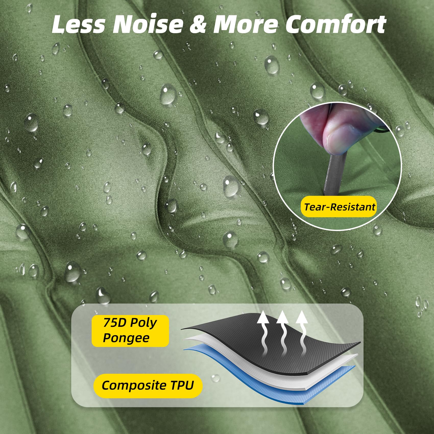 InnoMast sleeping pad foot-pump inflates quickly for easy camping setup.