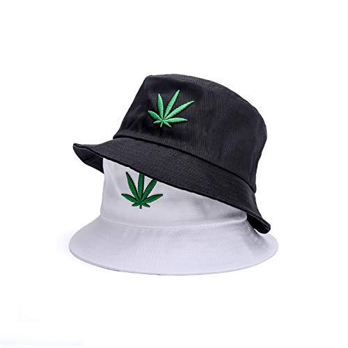 INOGIH reversible bucket hat weed-printed detail showcases playful pattern for outdoor wear.