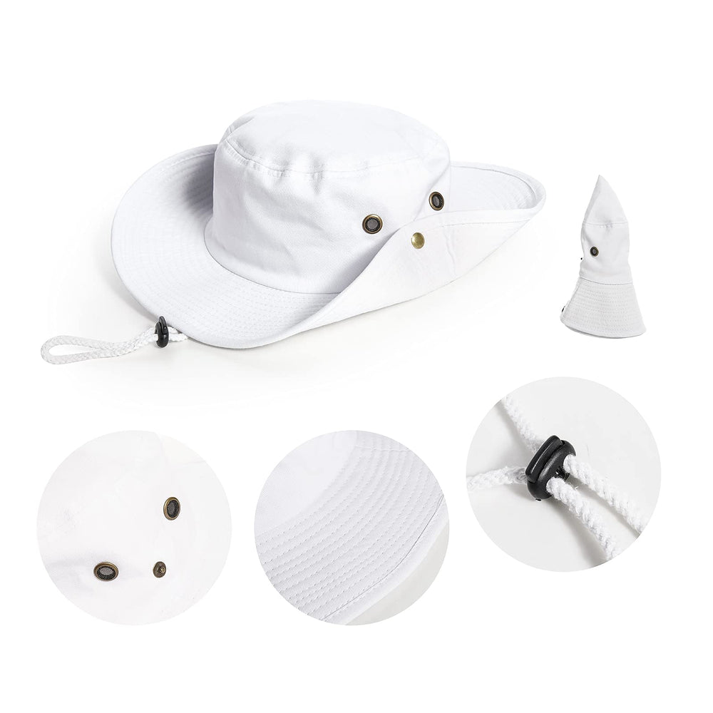 Adjustable drawstring keeps hat secure on windy days.