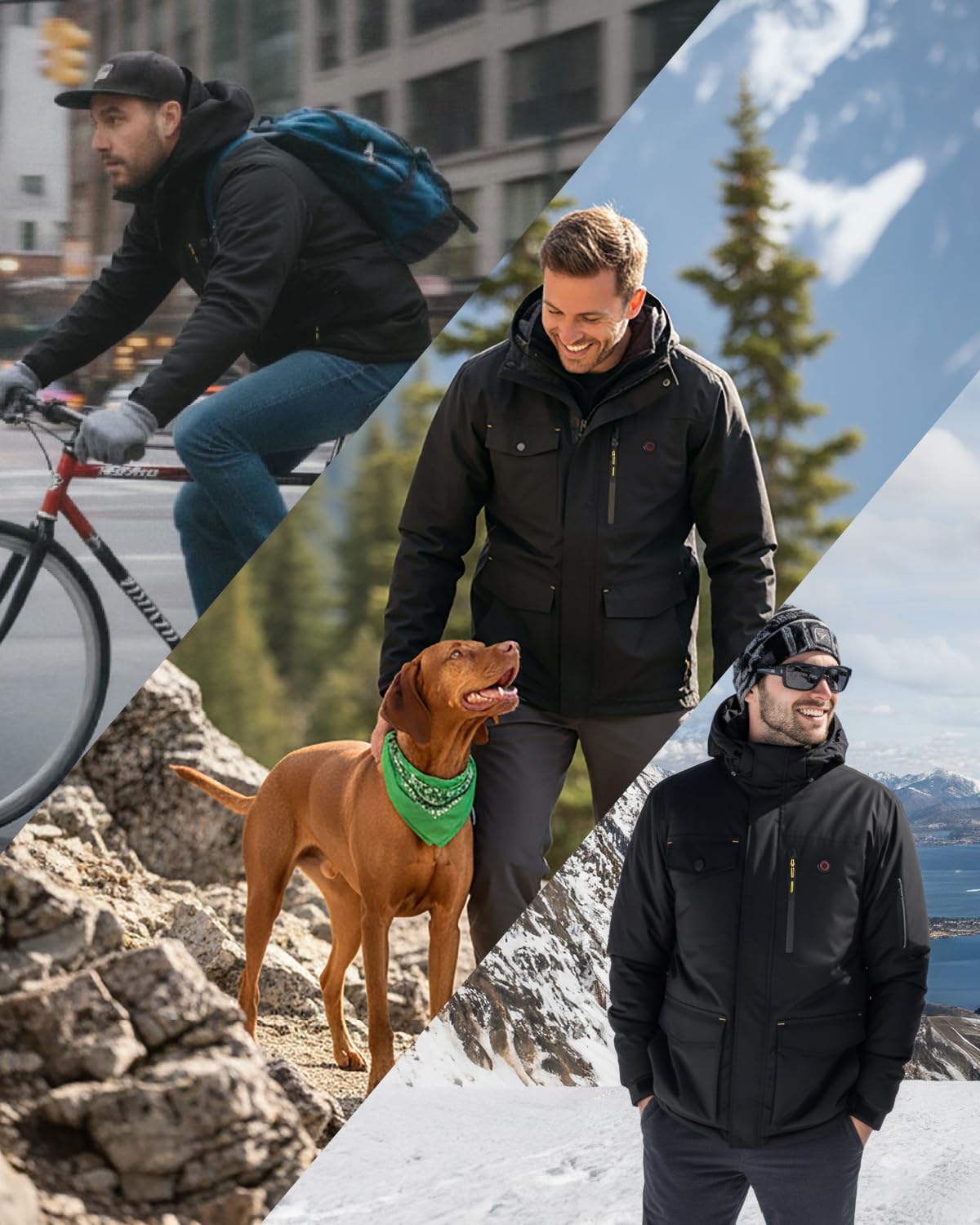 InoKraft heated jacket back view showcasing weather-ready construction for chilly evenings