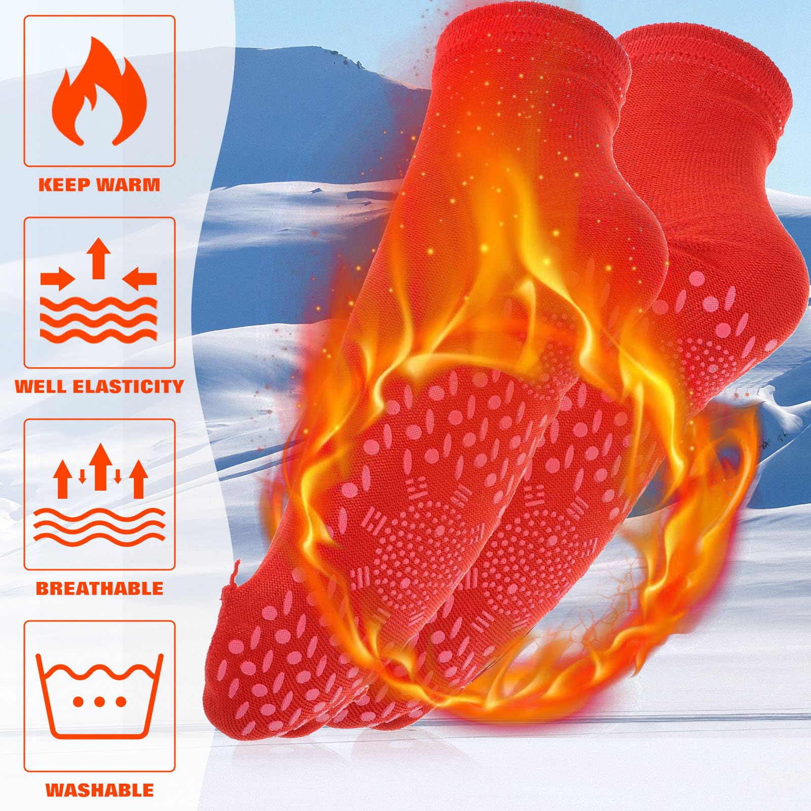 INOOMP Tourmaline Thermal Socks folded for compact packing