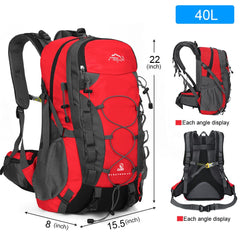 INOXTO 40L hiking backpack front view with accessible pockets and straps.