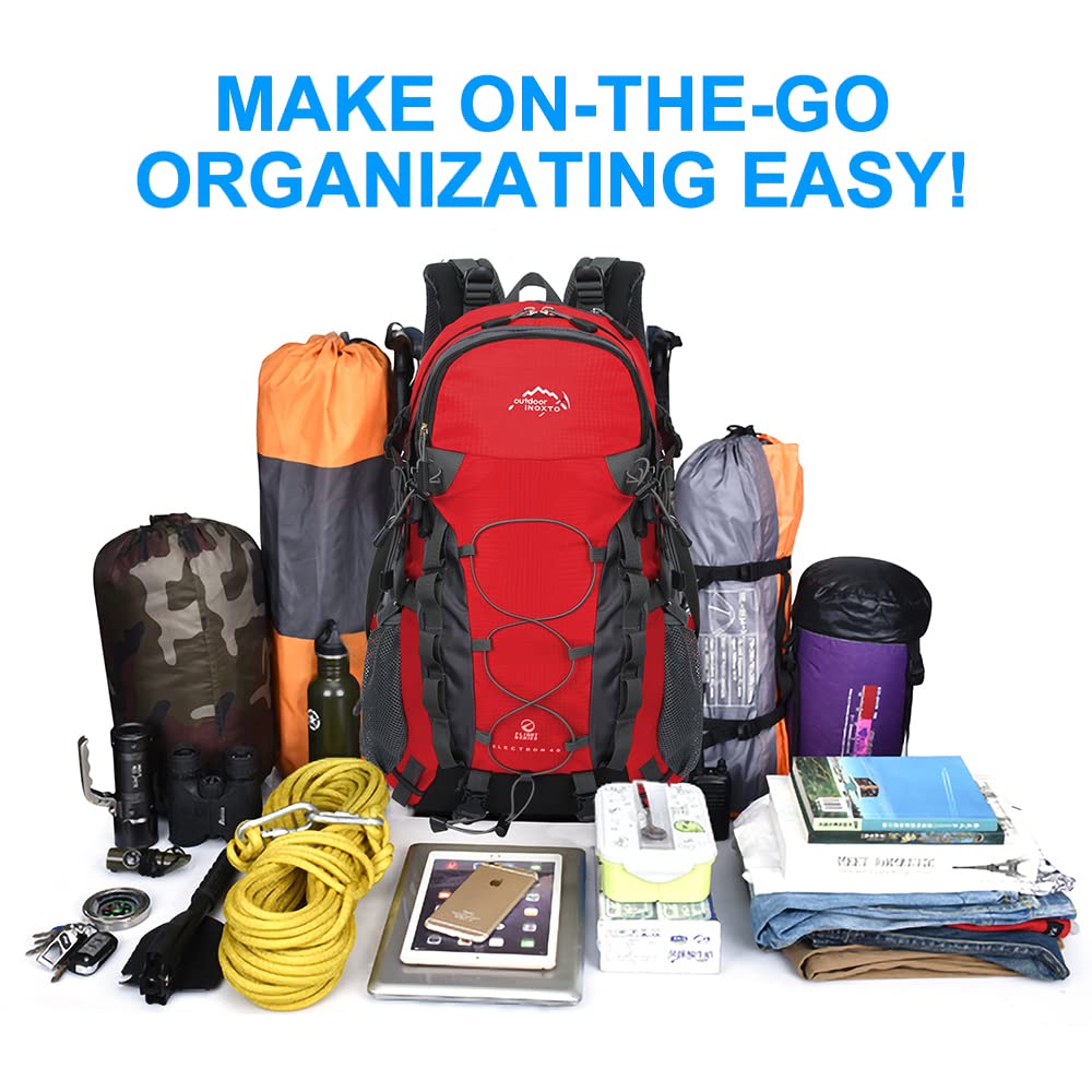 INOXTO 40L storage compartments help organized packing for trips.
