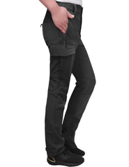 INPAKO Women's Thermal Softshell Pants, front view, windproof warmth for winter hikes.