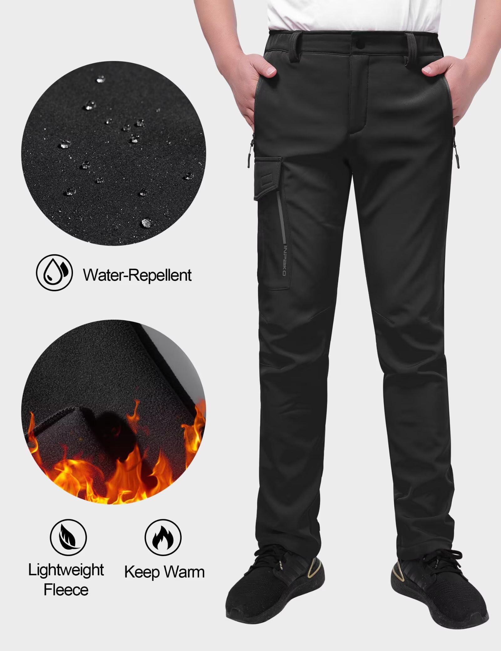 INPAKO pants pocket-detail highlights secure storage during hikes.