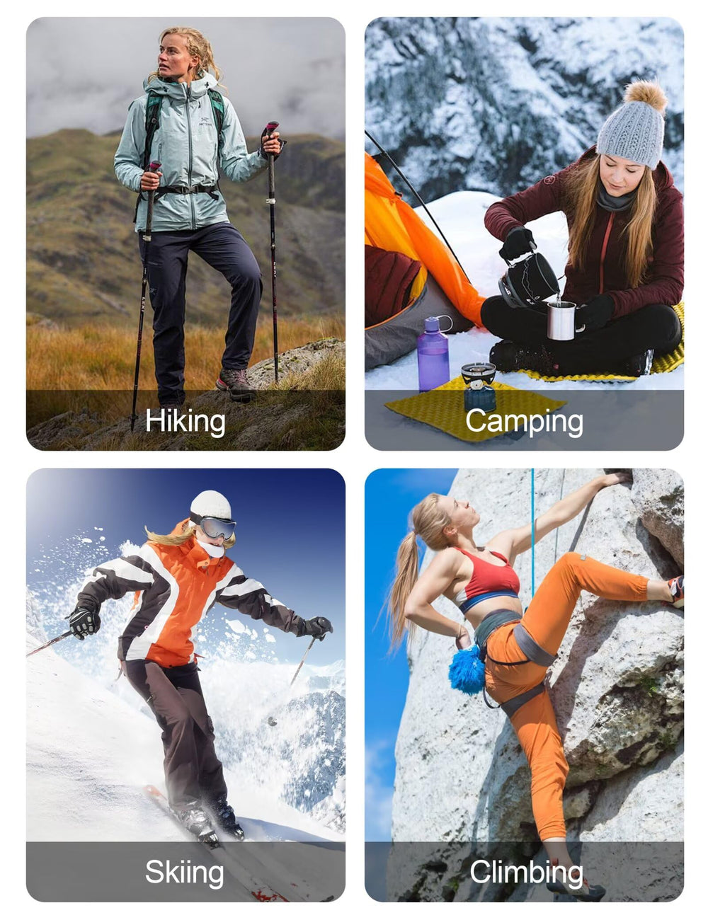 INPAKO reflective logo on leg for better visibility during night hikes.
