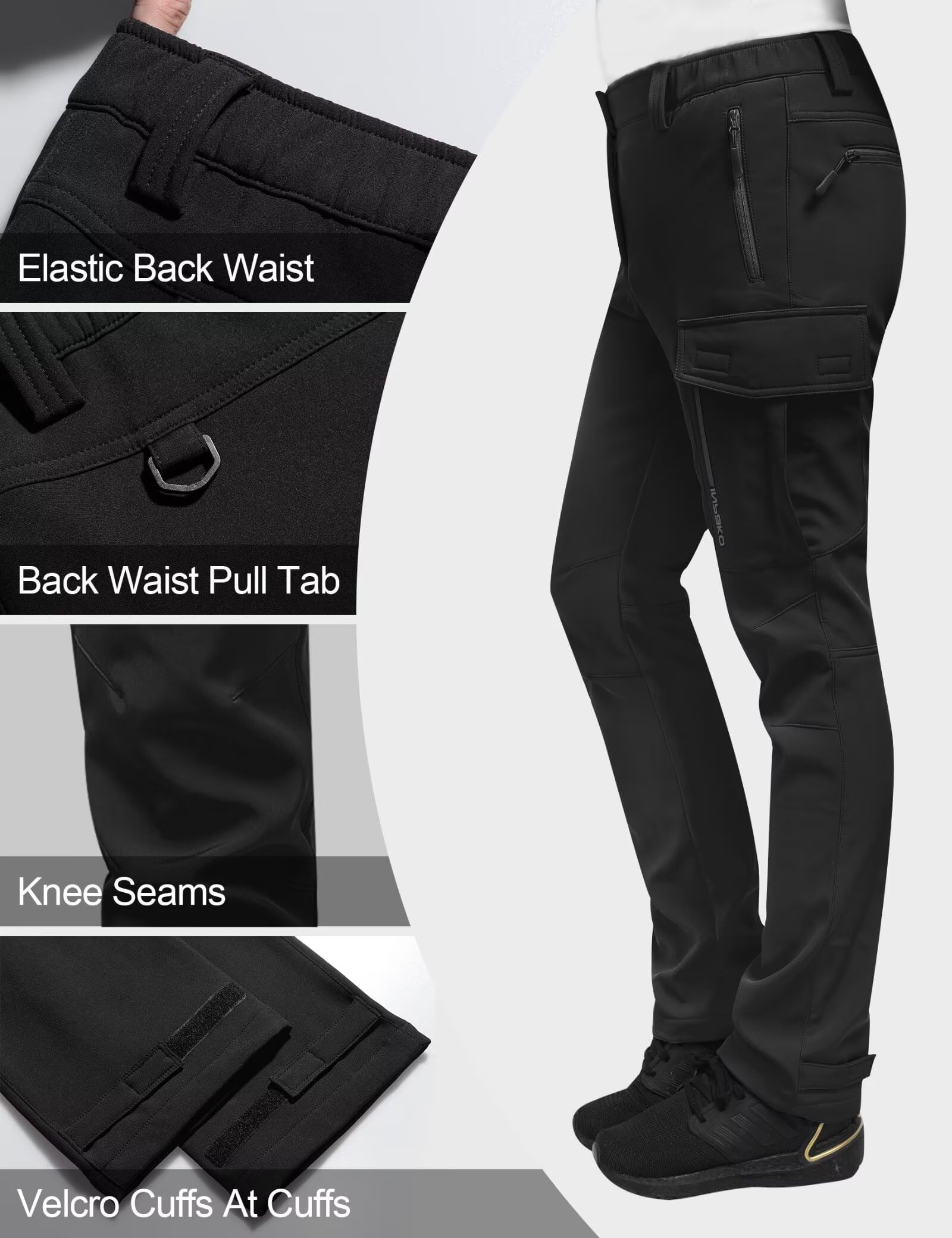 INPAKO high-waist design with belt-loop and zip fly for adjustable fit.