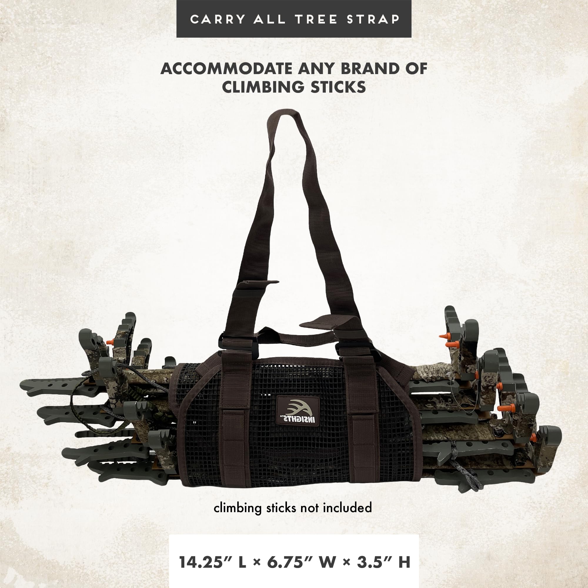 Insights Carry All Tree Strap hanging use demonstrates effortless gear organization mid climb.