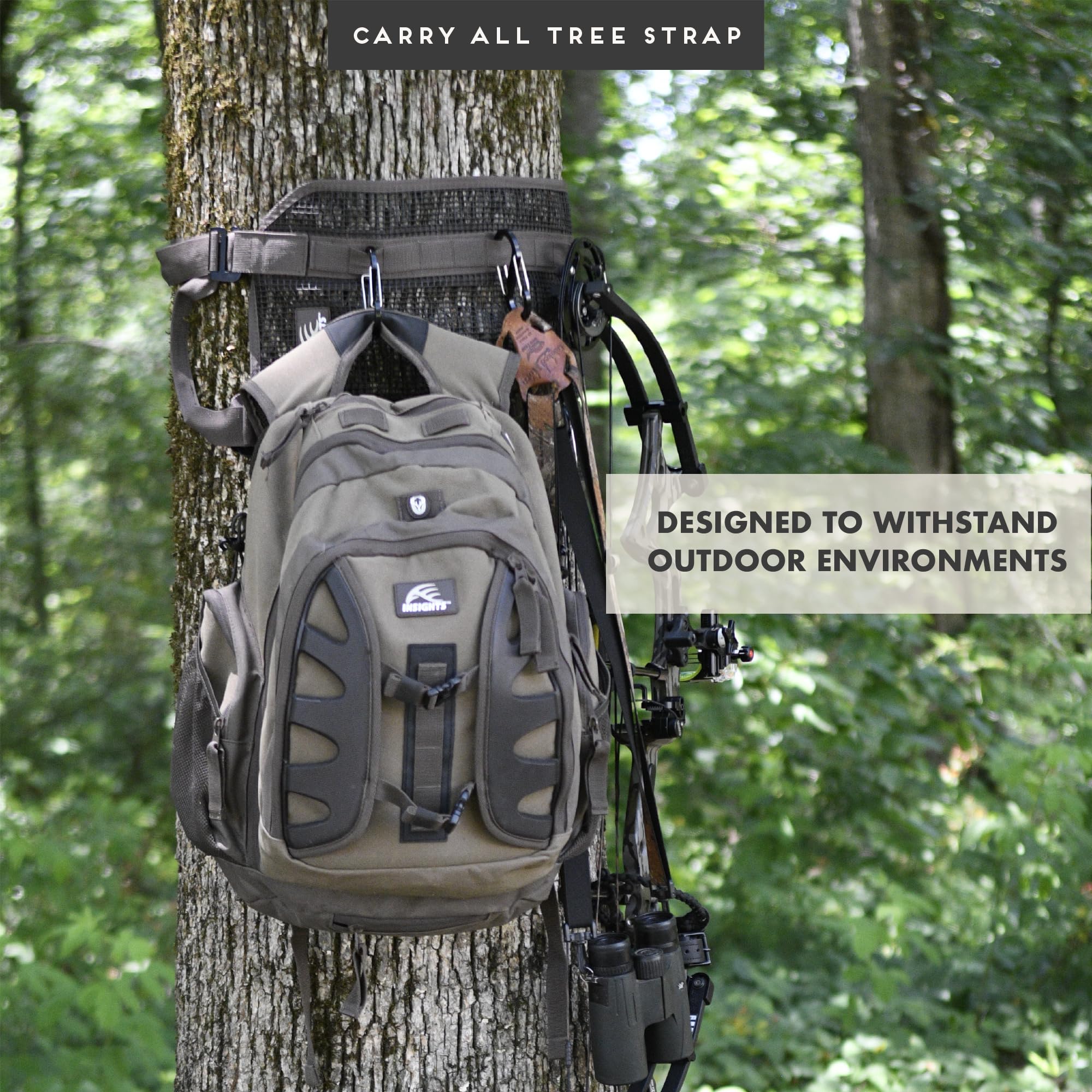 Insights Carry All Tree Strap lifetime warranty backs materials and workmanship.