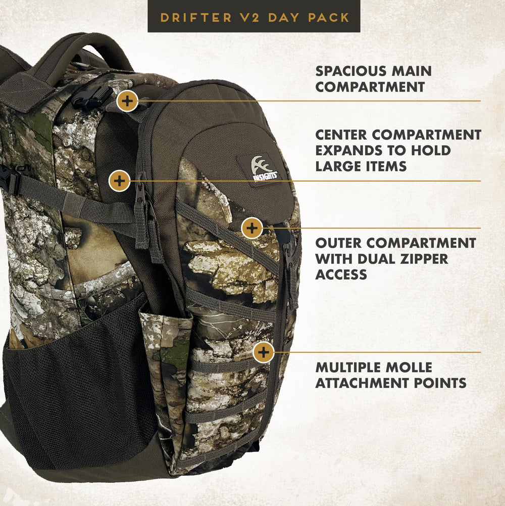 Adjustable shoulder straps on Insights Drifter for all-day comfort