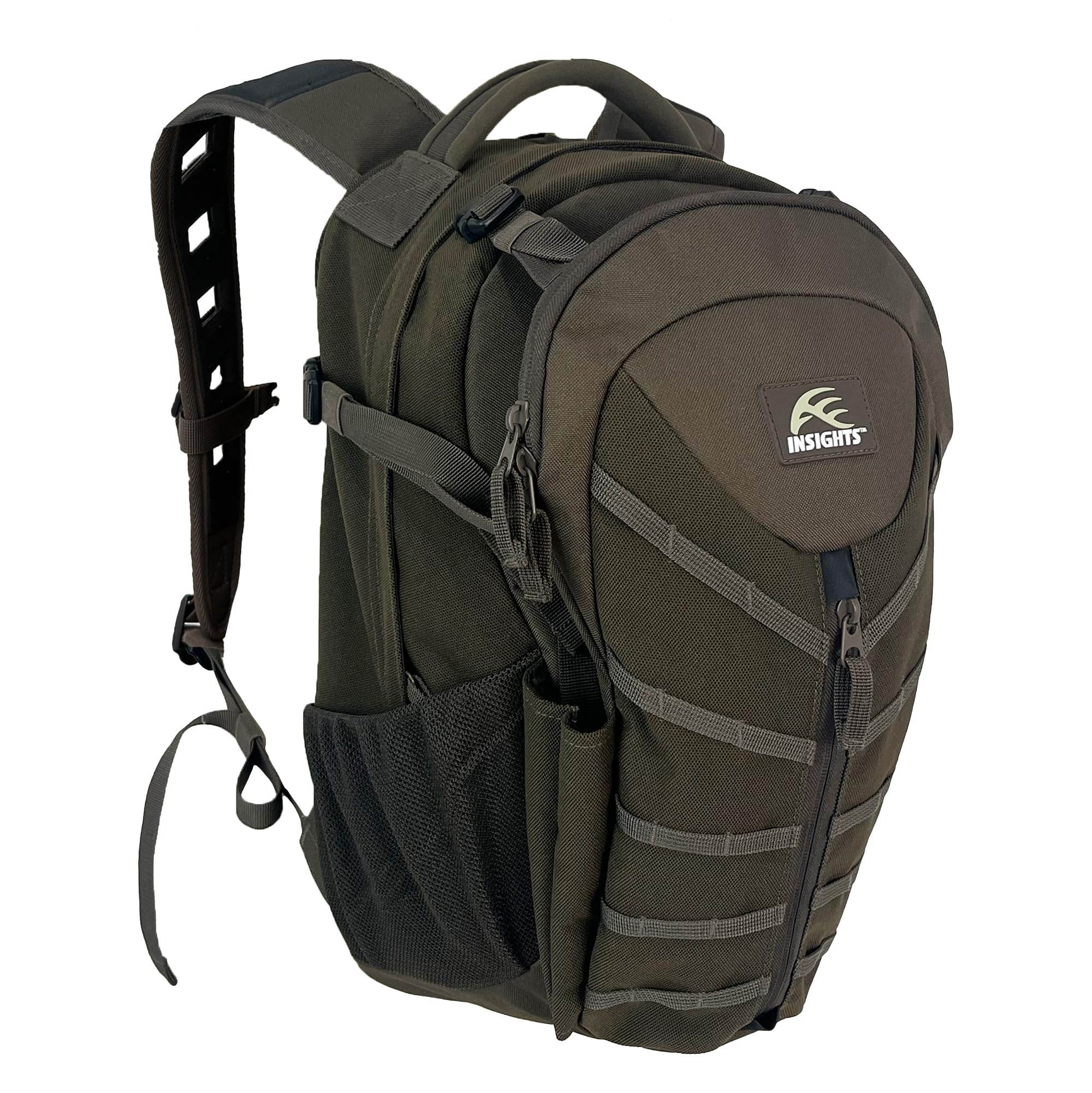 Insights Drifter backpack camouflage front view showing lightweight field-ready design