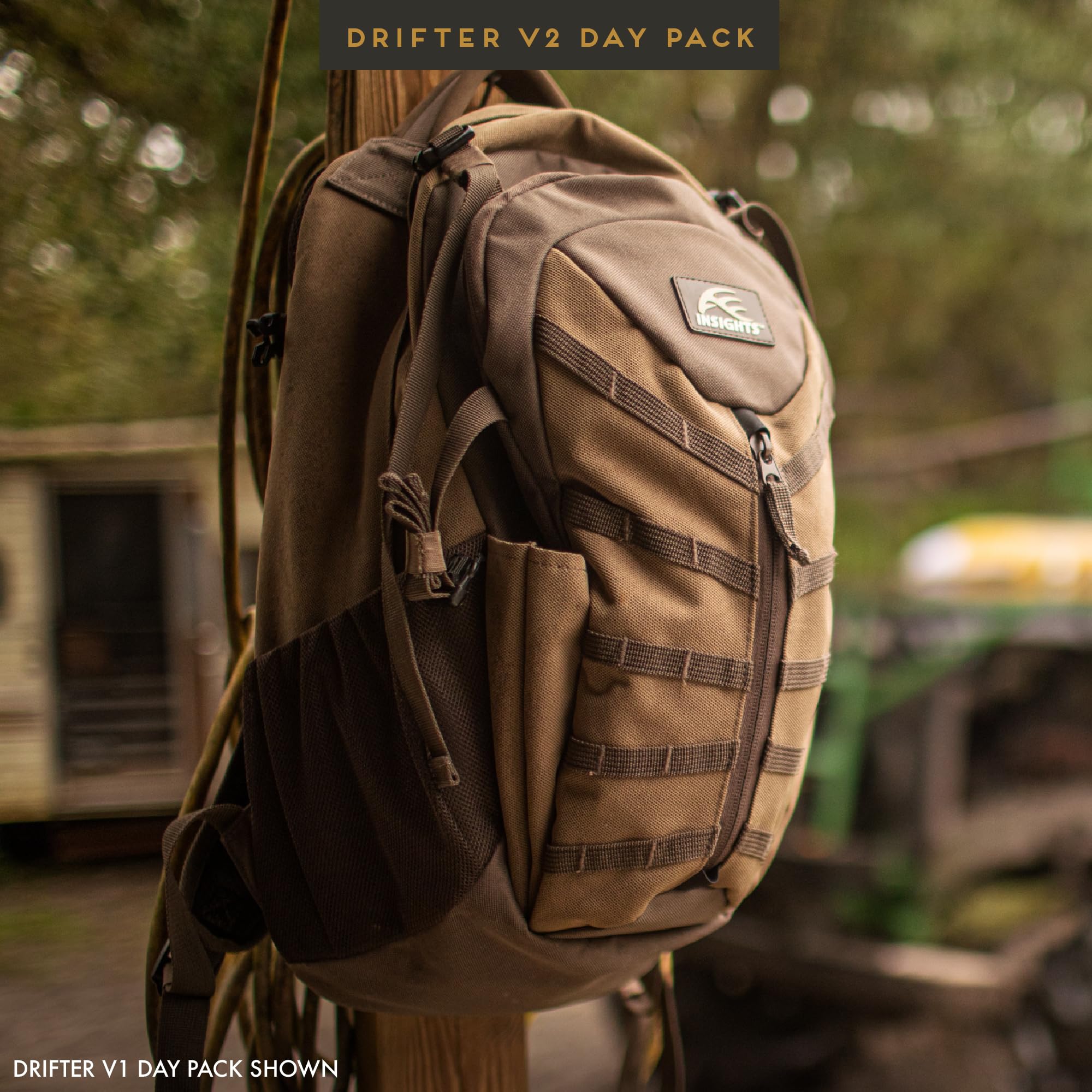 Insights Drifter dark brown view showcasing camo-ready silhouette