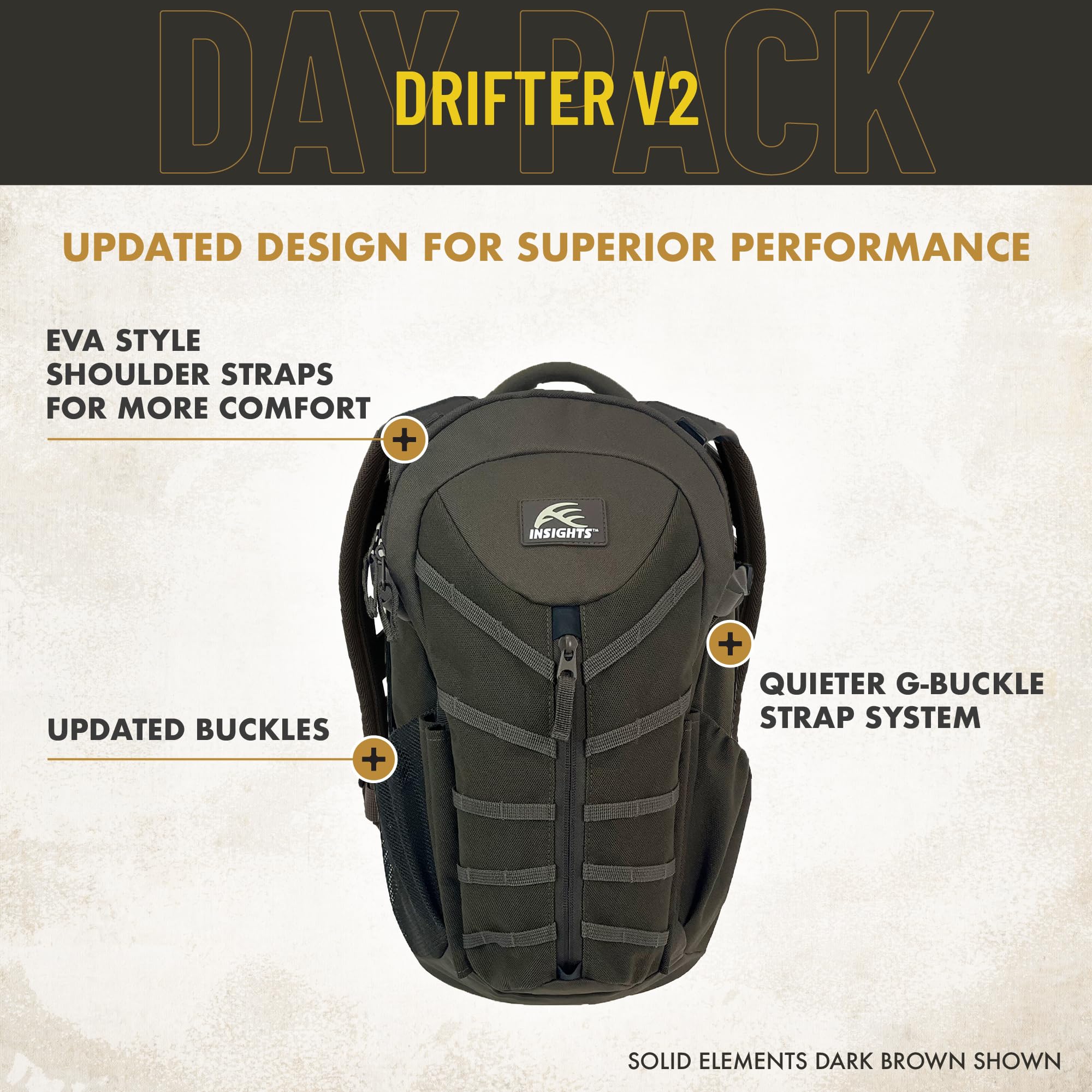 Insights Drifter side pocket view for quick access to water bottles