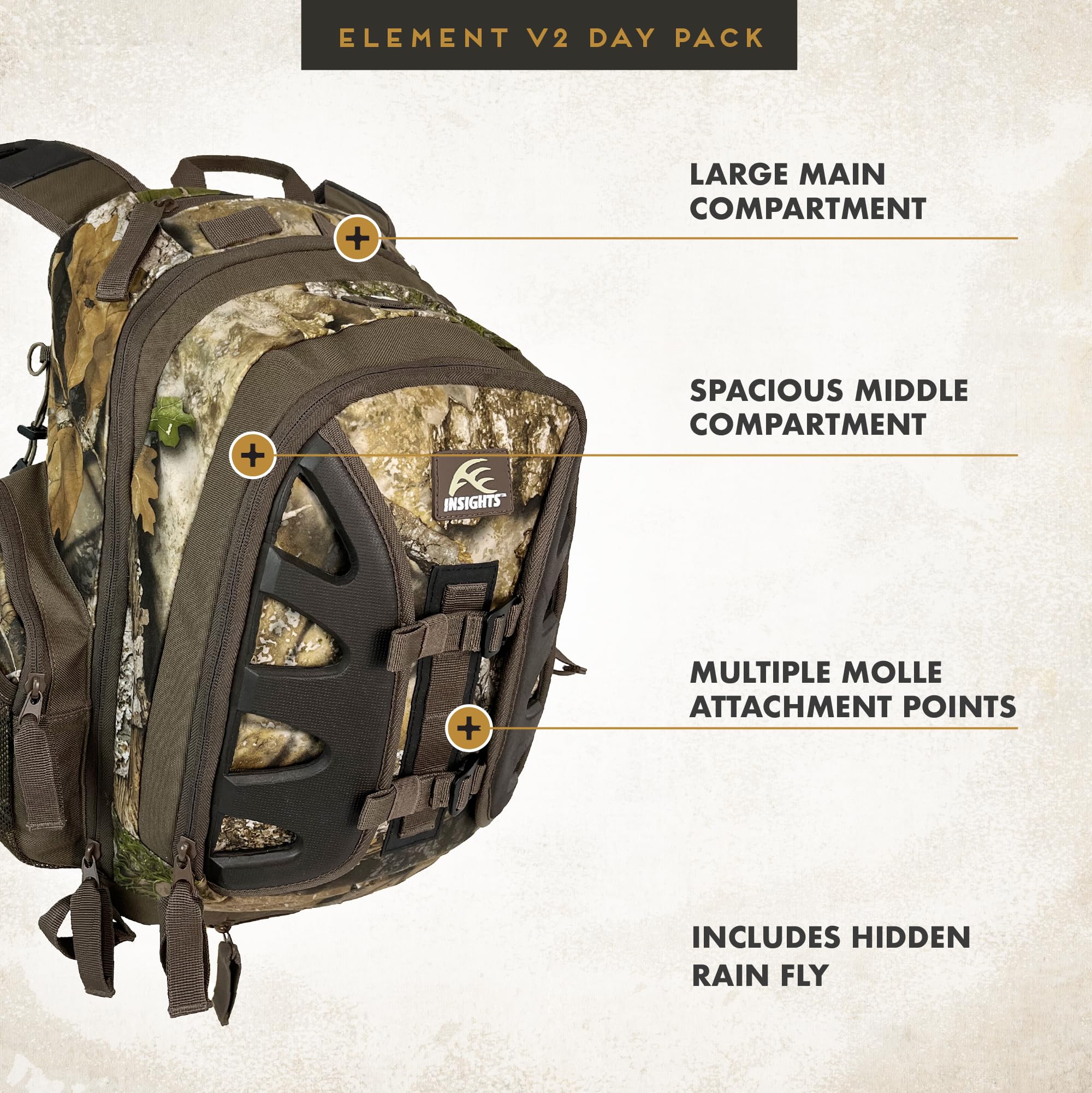 Insights Hunting V2 Element weather-resistant construction for rugged field use