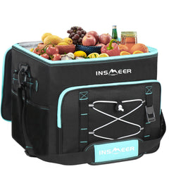 INSMEER cooler bag open shows wide interior for easy loading.