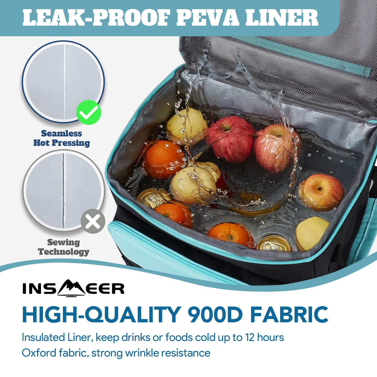 INSMEER cooler with 80 cans capacity supports camping and tailgates.
