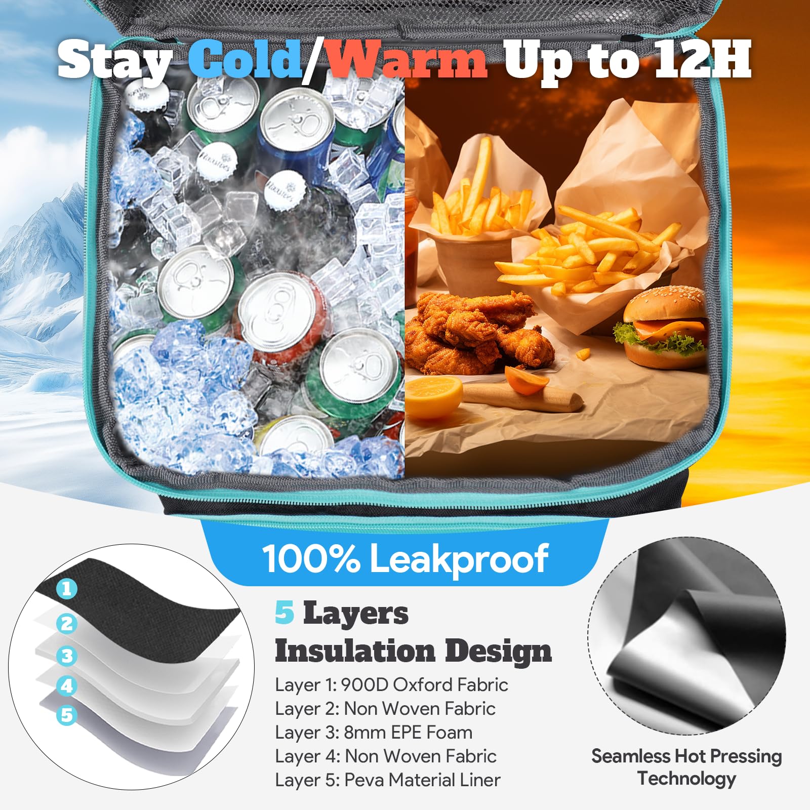 INSMEER cooler with 900D exterior shows durable, reusable design for rugged outings.
