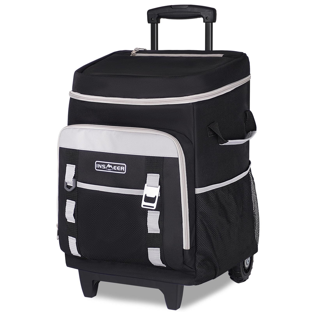INSMEER cooler with wheels and handle enables easy transport during trips.