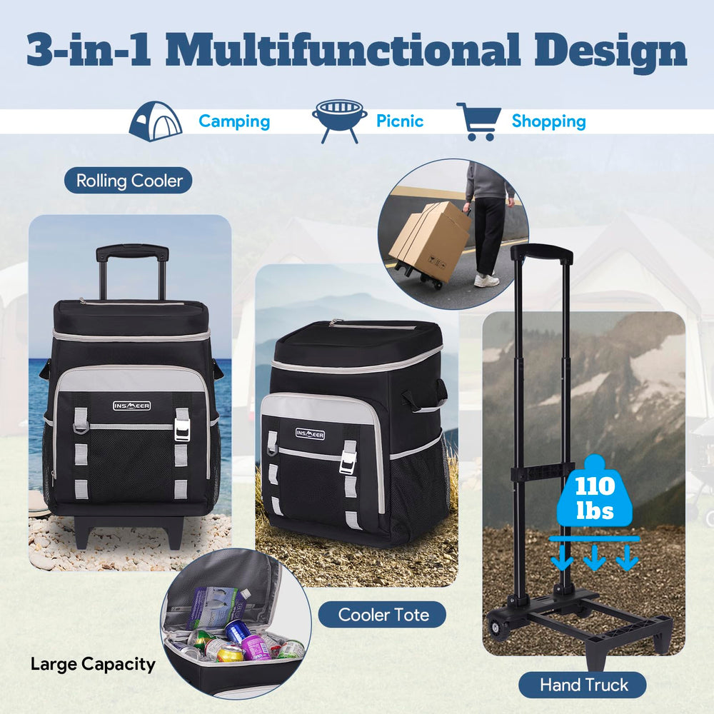 INSMEER cooler exterior 900D fabric enhances durability for outdoor use.
