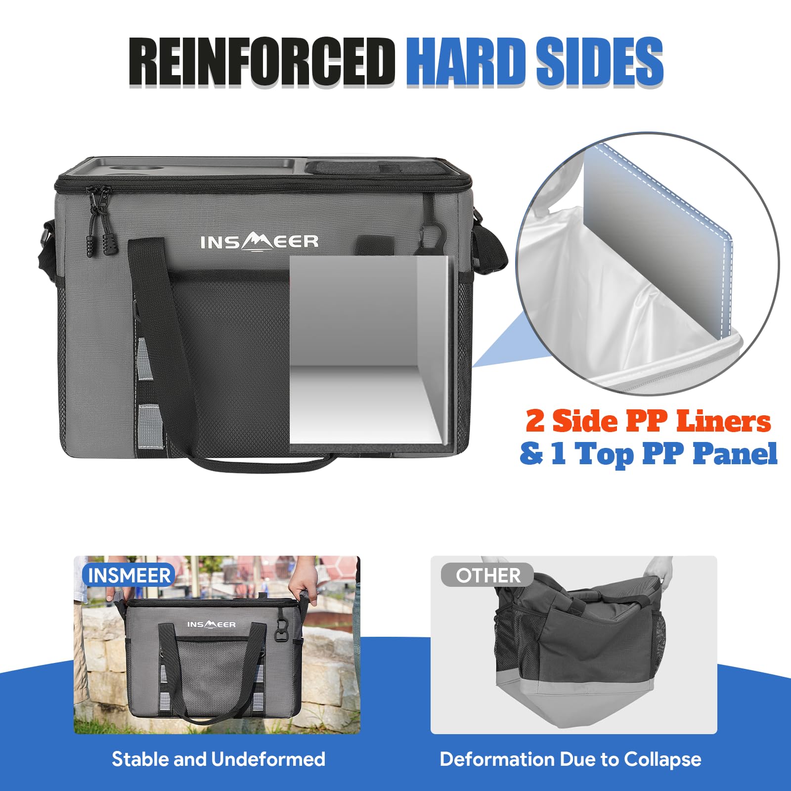 INSMEER ice chest with 24-hour insulation keeps snacks fresh.