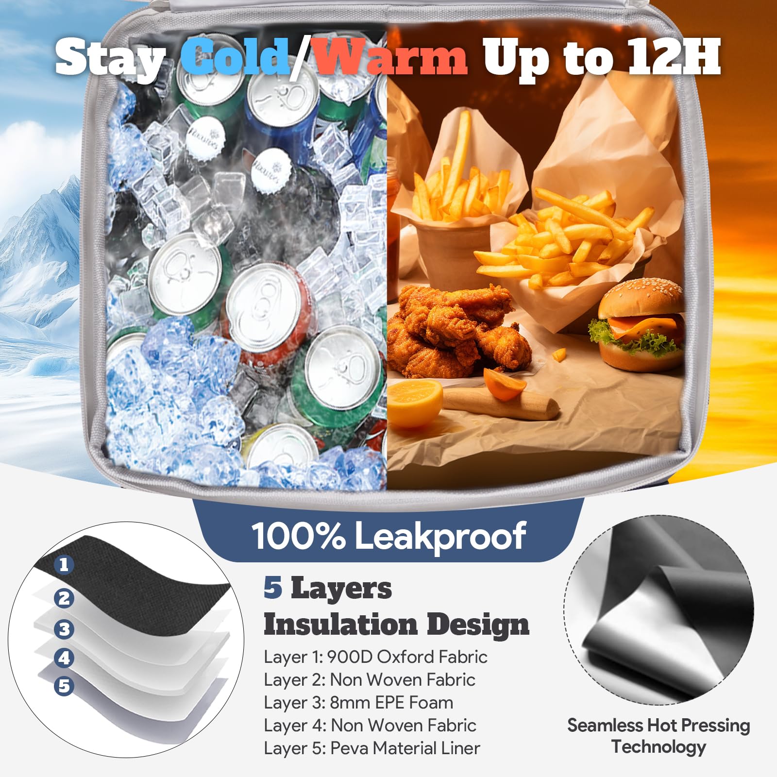 INSMEER rolling cooler supports grocery shopping and farmer's market trips.