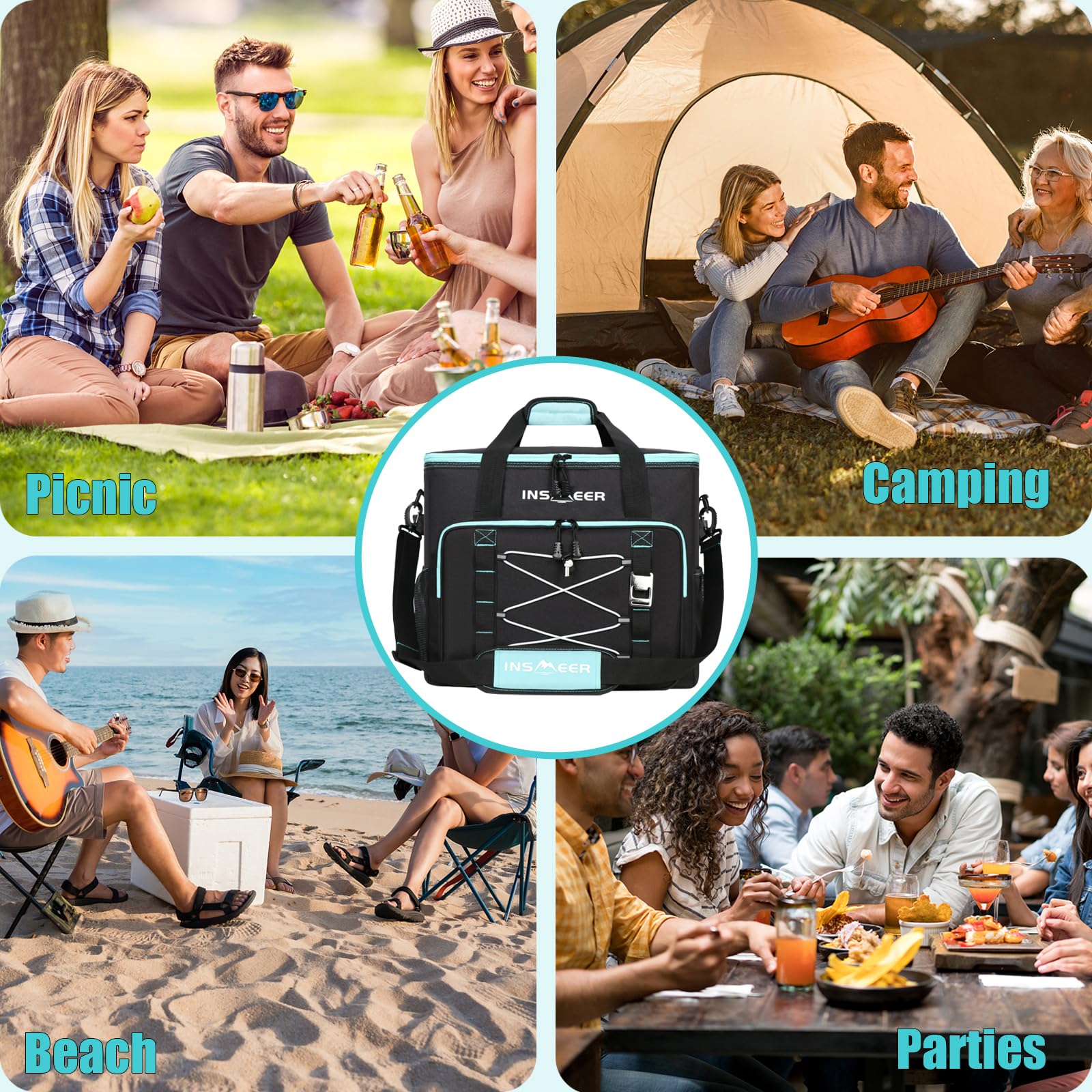 INSMEER trunk-friendly cooler fits SUV storage and grocery runs.