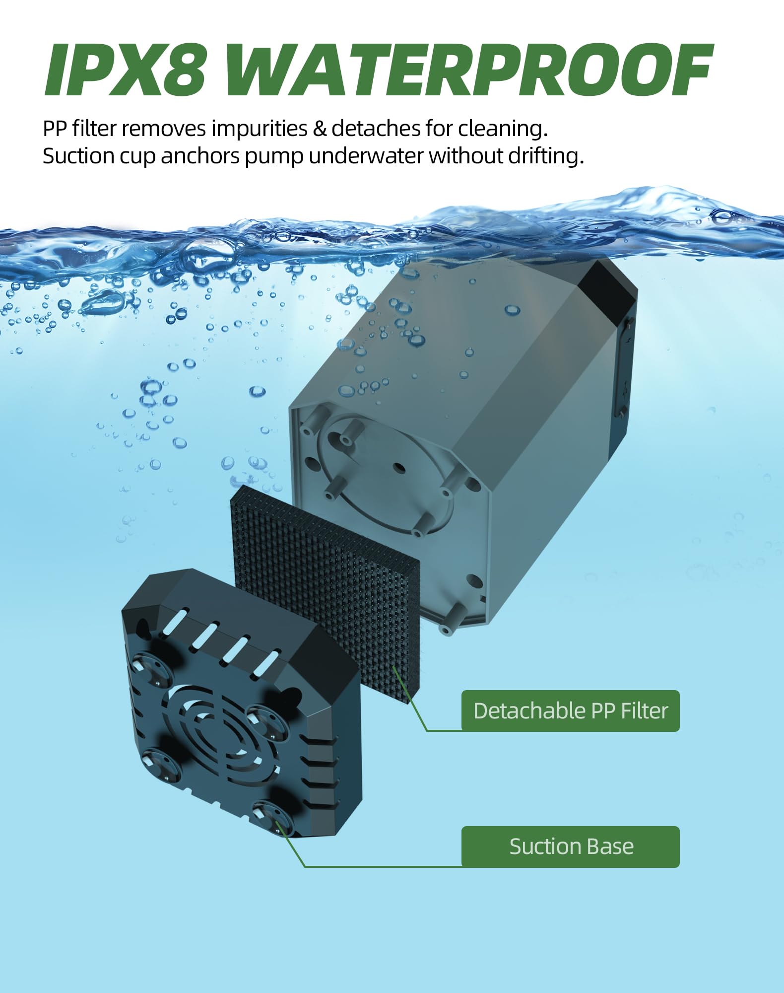 INSSISAIN IPX8 waterproof design stands up to rugged outdoor use.