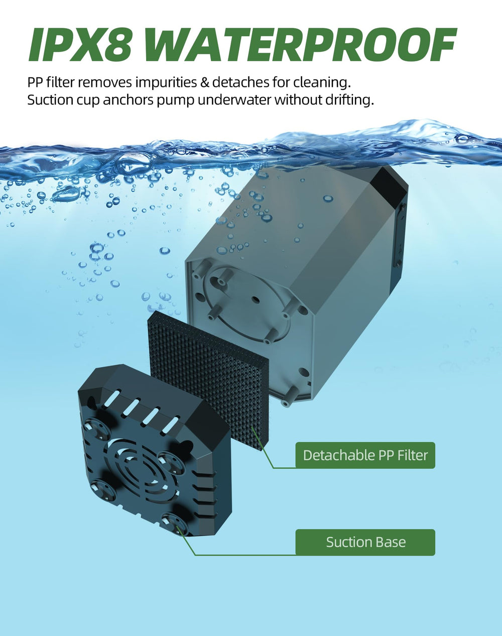 INSSISAIN IPX8 waterproof design stands up to rugged outdoor use.