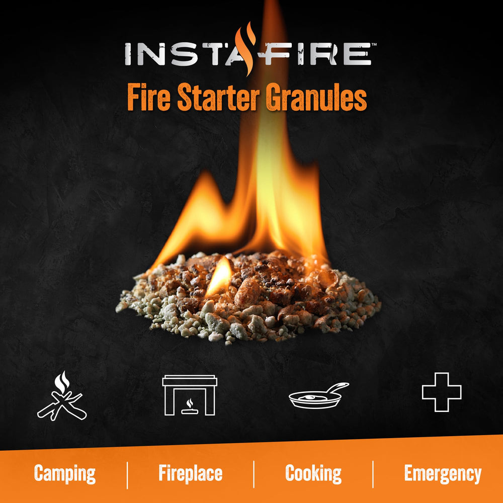 Insta-Fire built-in flashlight assists low-light lighting tasks