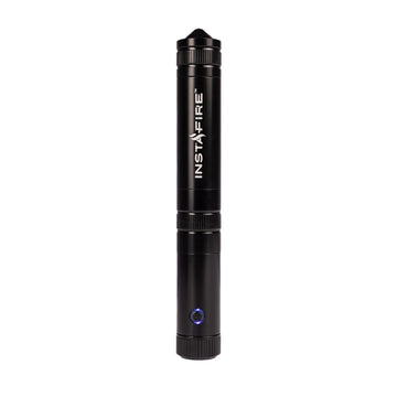 Insta-Fire Cross-Fire dual-arc lighter, front view, rugged outdoor-ready.