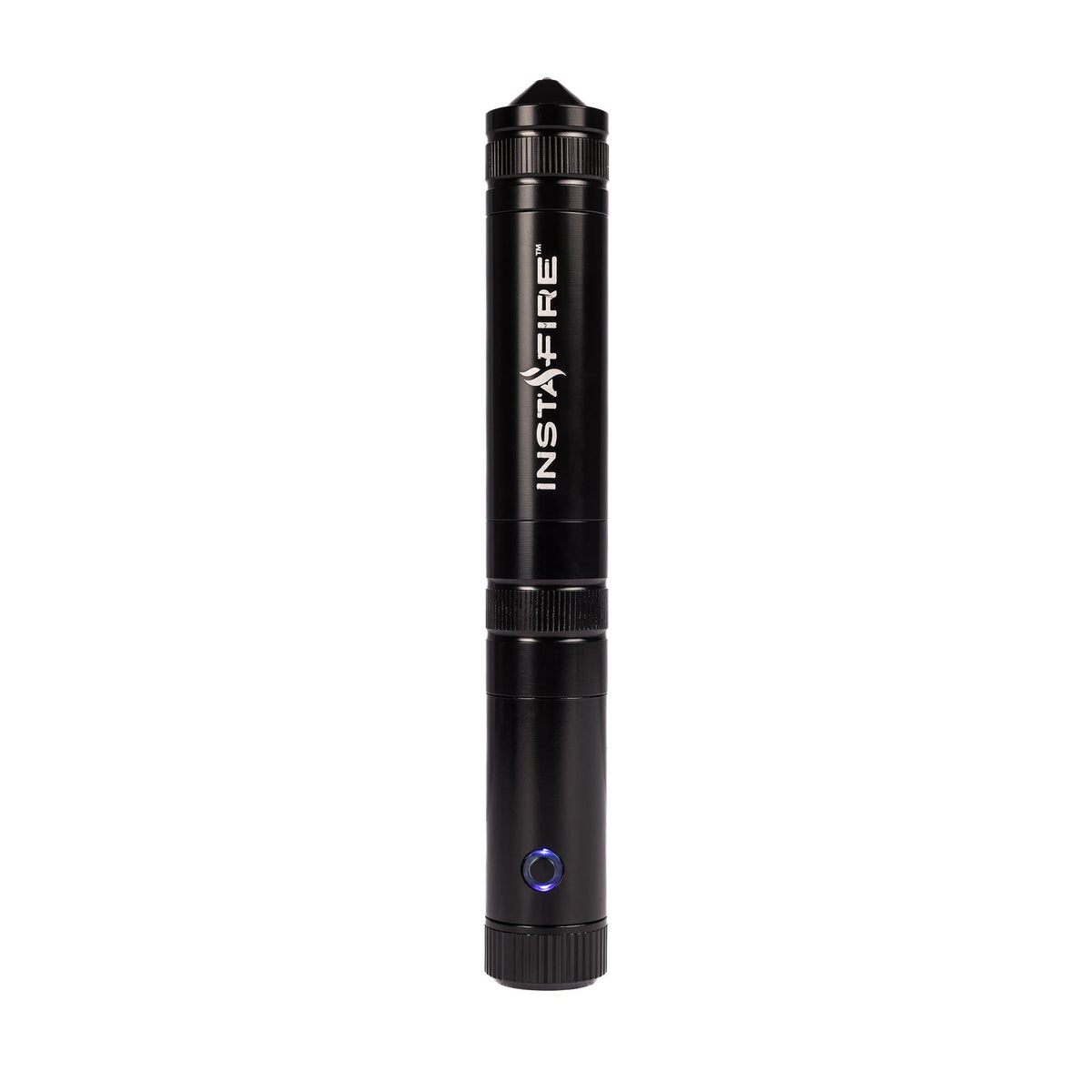 Insta-Fire Cross-Fire dual-arc lighter, front view, rugged outdoor-ready.