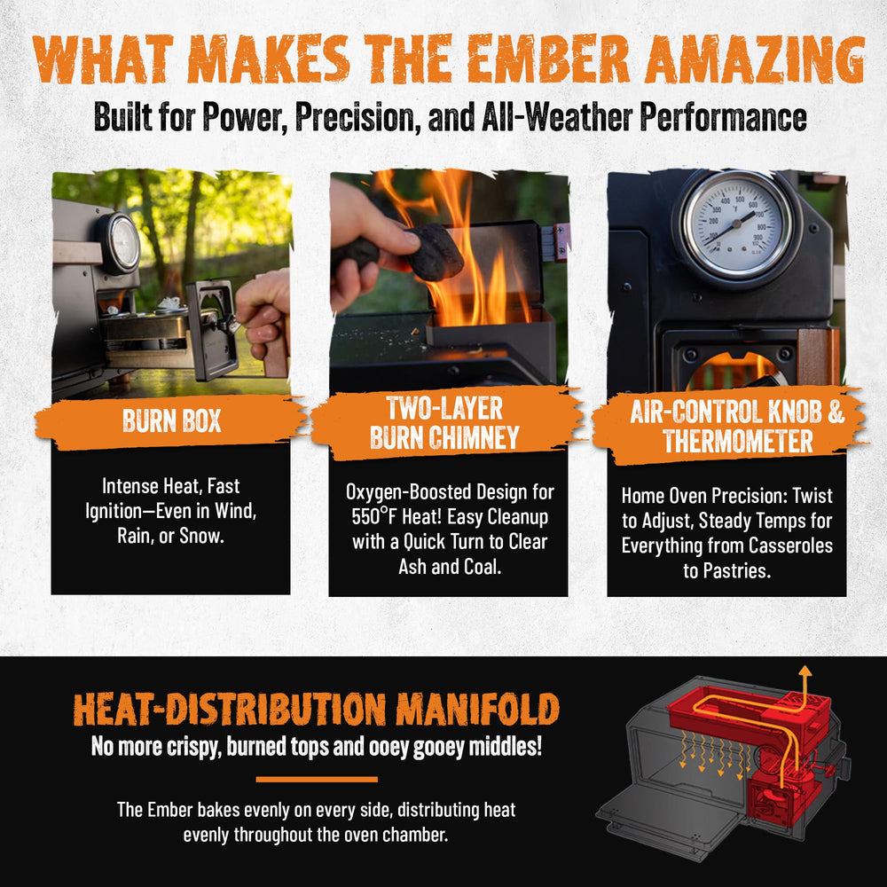 InstaFire Ember Oven camping setup with compact carry-friendly design.