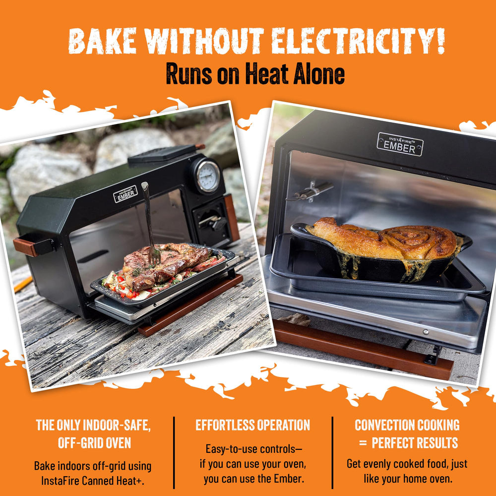 InstaFire Ember Oven lightweight steel-aluminum body for portable cooking.