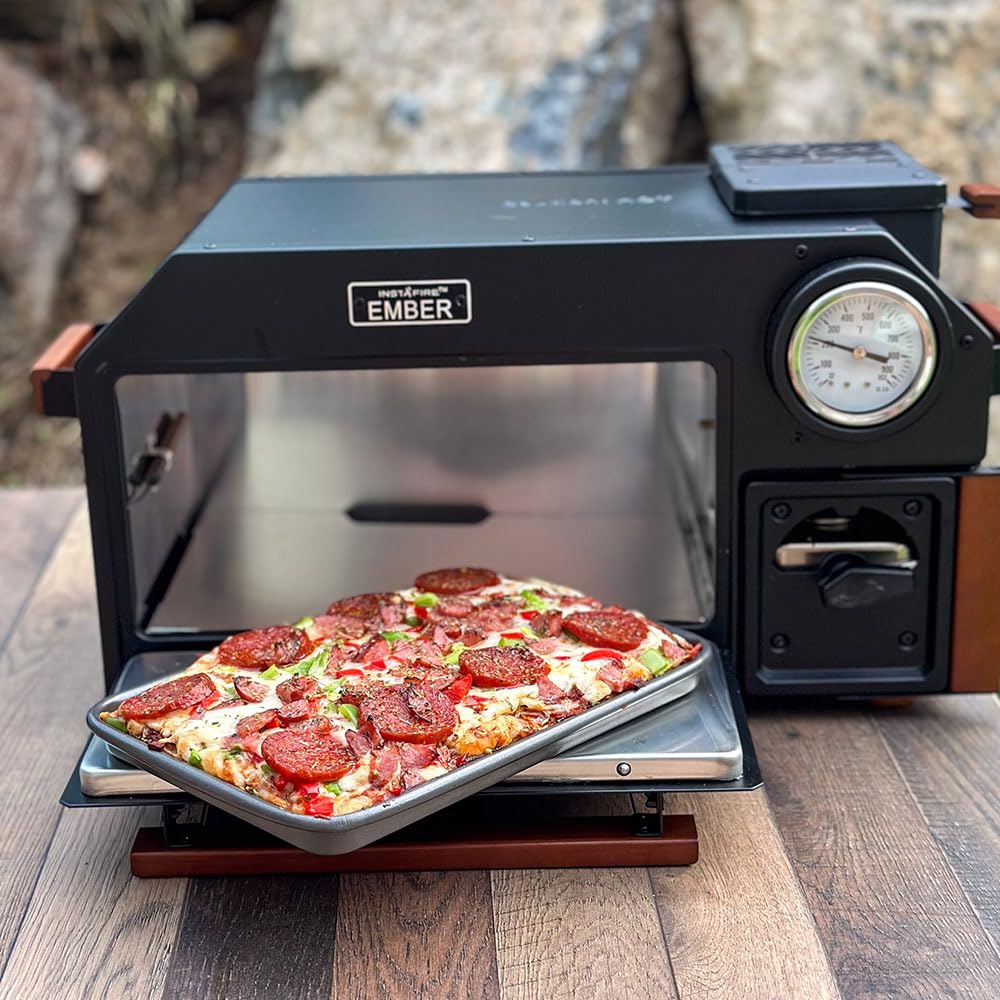 InstaFire Ember Oven off-grid backyard setup for emergency prep.