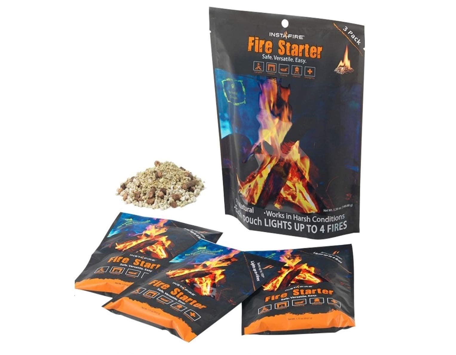 Insta-Fire fire starter emergency-kit-idea: handy for prepper kits and food prep.