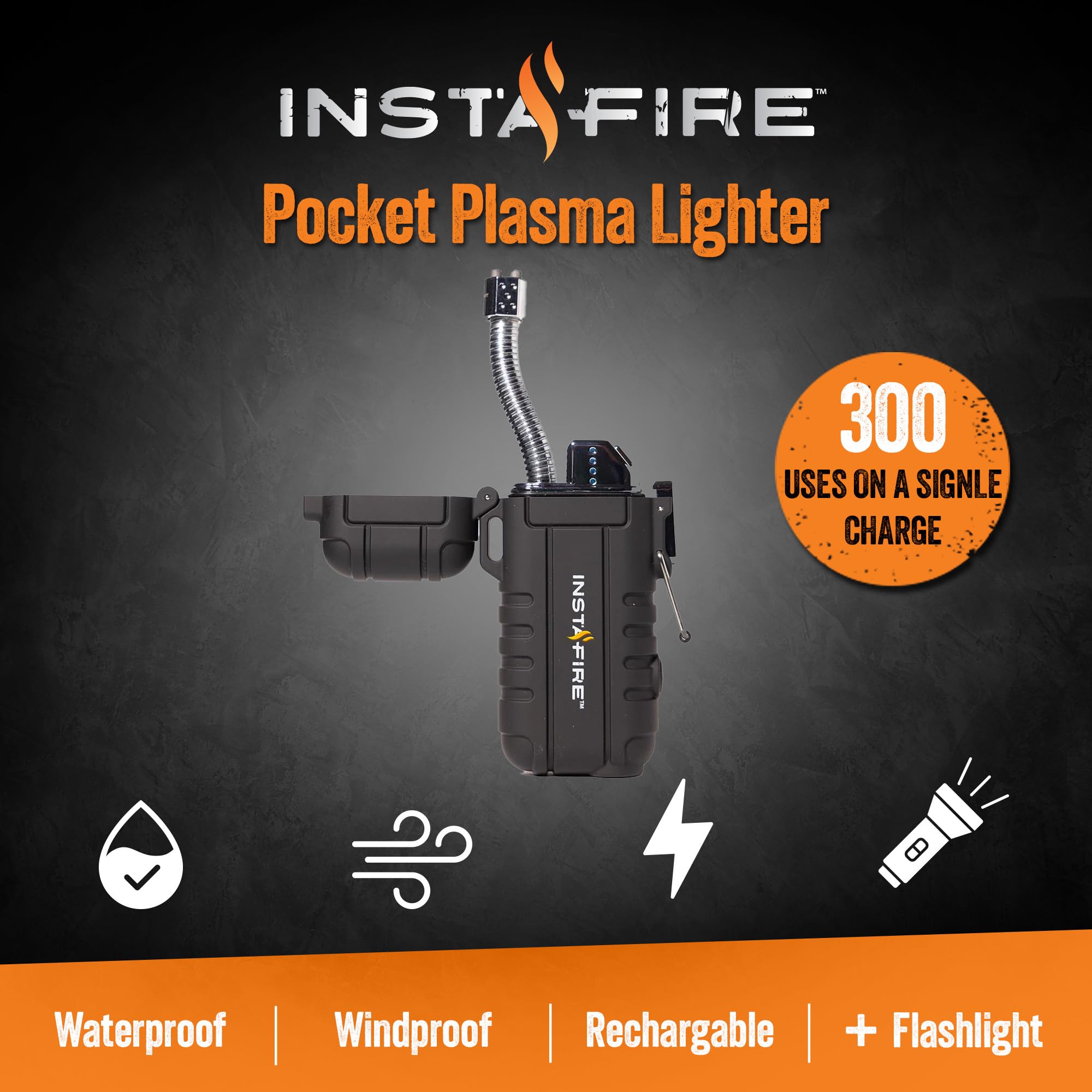 Insta-Fire fire starter pouches pour-on surface flame around 1,000°F