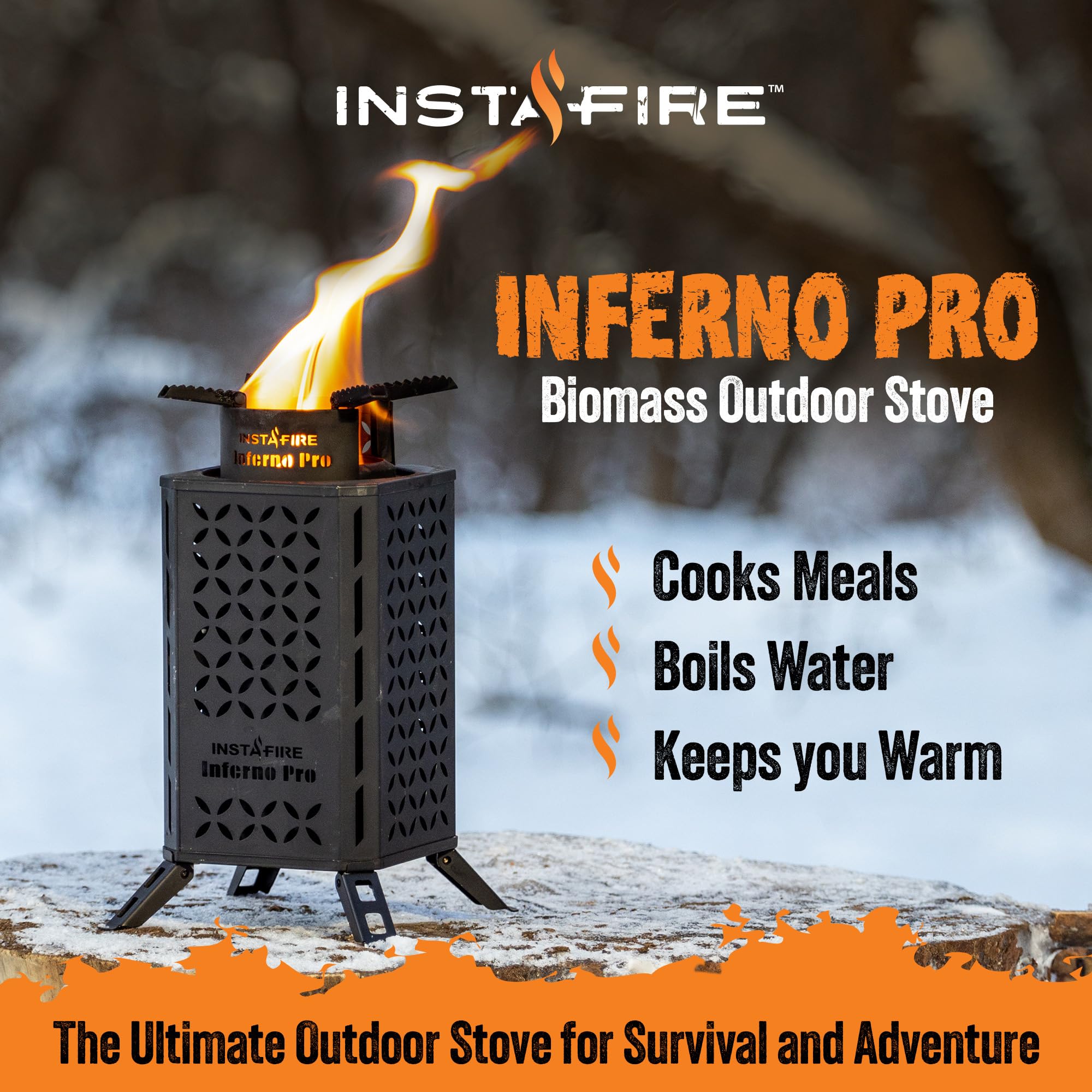 Insta-Fire Inferno Pro demonstrates fast boil on a portable camp stove.