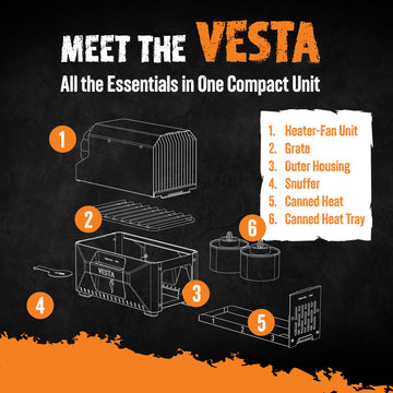 Insta-Fire VESTA emergency-pack readiness for quick heat and meals