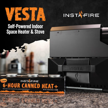 Insta-Fire VESTA indoor-use setup shows safe compact warmth indoors