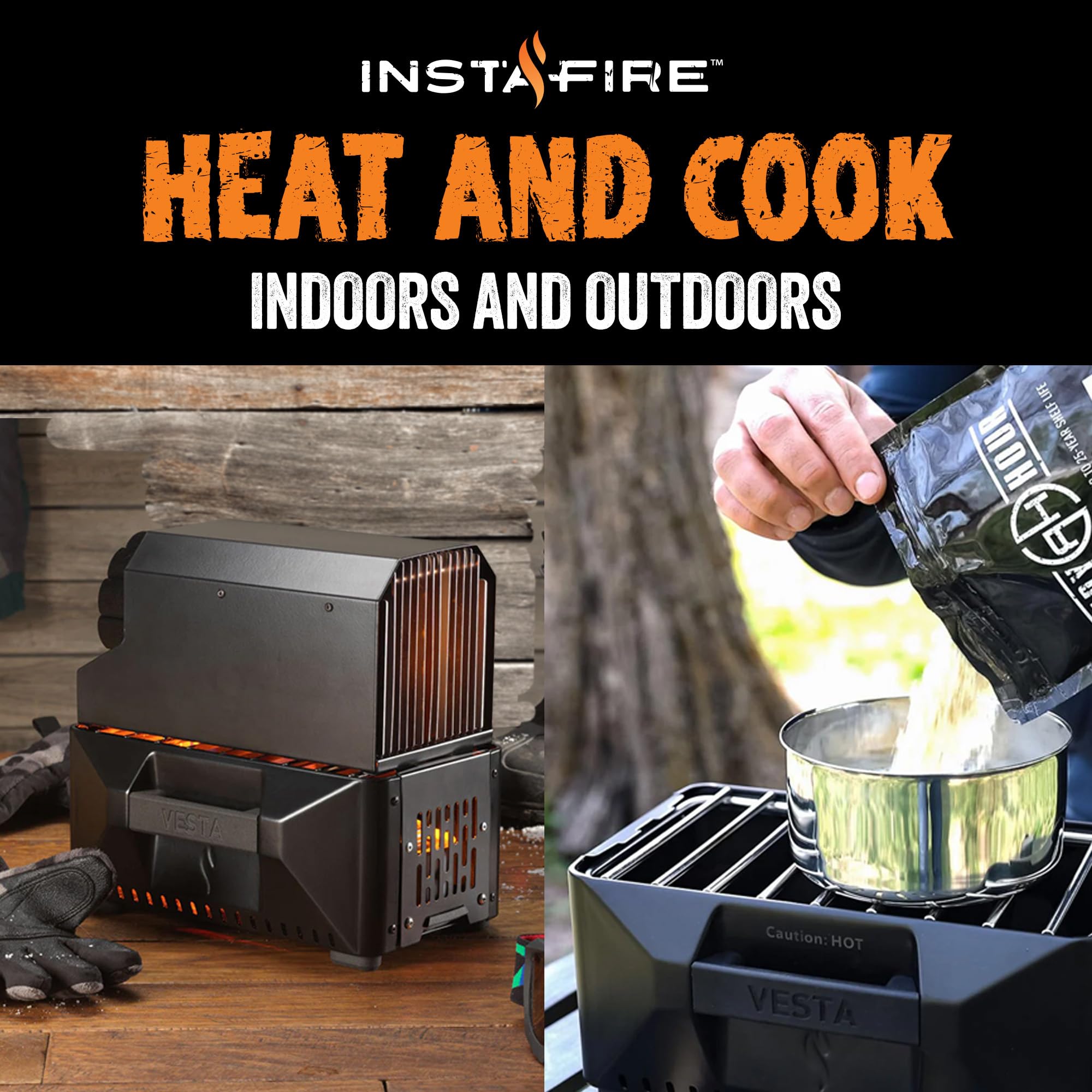 Insta-Fire VESTA requires no power, ideal for off-grid warmth